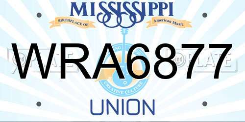 WRA6877 Mississippi License Plate