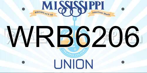 WRB6206 Mississippi License Plate