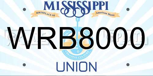 WRB8000 Mississippi License Plate