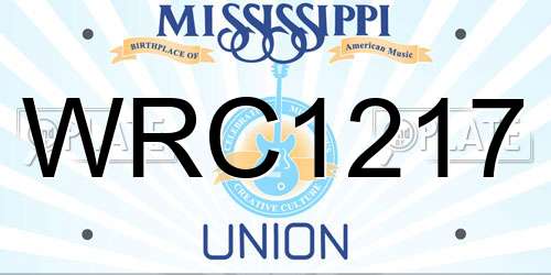 WRC1217 Mississippi License Plate