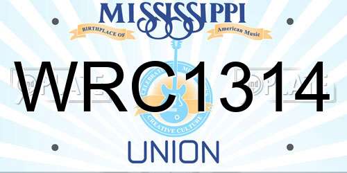 WRC1314 Mississippi License Plate