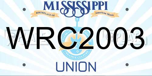 WRC2003 Mississippi License Plate