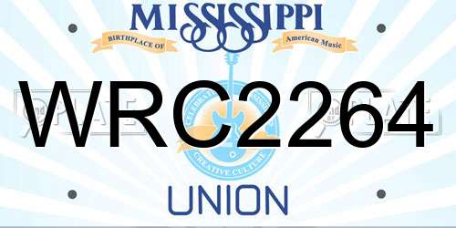 WRC2264 Mississippi License Plate