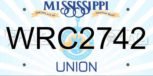 WRC2742 Mississippi License Plate