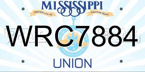 WRC7884 Mississippi License Plate