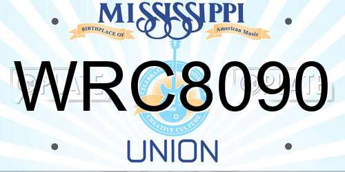 WRC8090 Mississippi License Plate