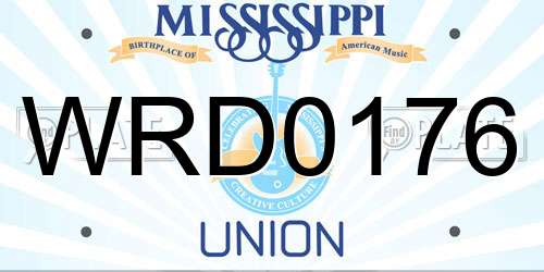 WRD0176 Mississippi License Plate