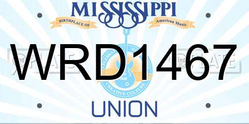WRD1467 Mississippi License Plate