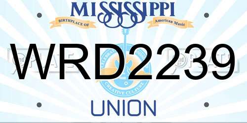 WRD2239 Mississippi License Plate