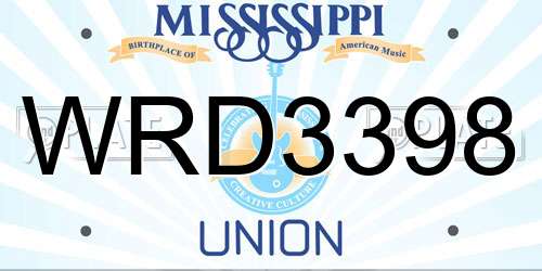 WRD3398 Mississippi License Plate