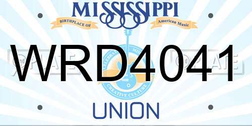 WRD4041 Mississippi License Plate