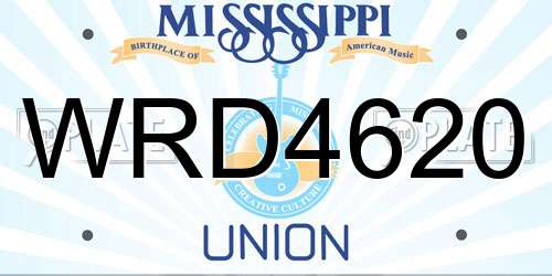 WRD4620 Mississippi License Plate