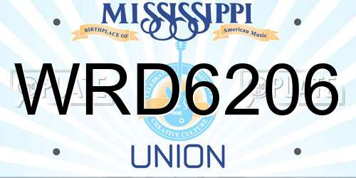 WRD6206 Mississippi License Plate