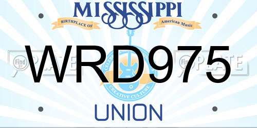 WRD975 Mississippi License Plate