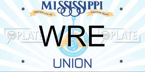 WRE Mississippi License Plate