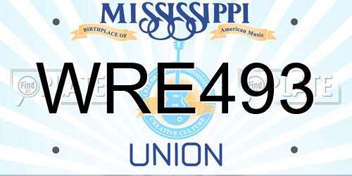 WRE493 Mississippi License Plate