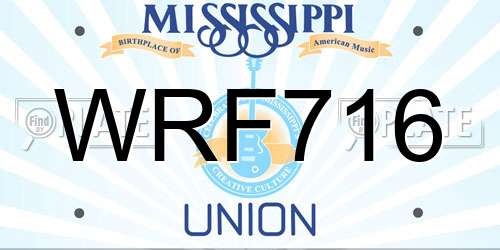 WRF716 Mississippi License Plate