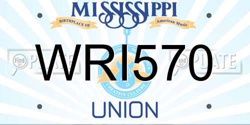 WRI570 Mississippi License Plate