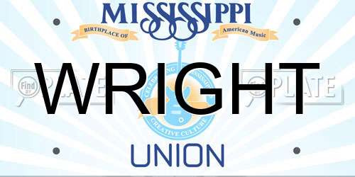 WRIGHT Mississippi License Plate