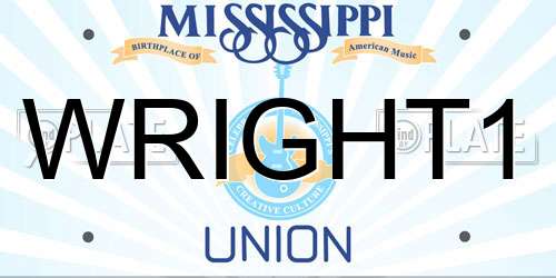 WRIGHT1 Mississippi License Plate