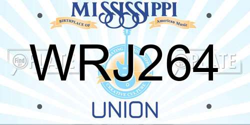 WRJ264 Mississippi License Plate
