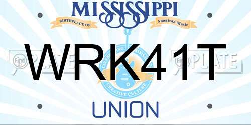 WRK41T Mississippi License Plate