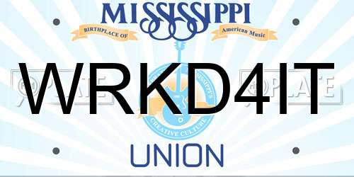 WRKD4IT Mississippi License Plate