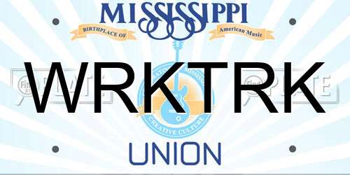 WRKTRK Mississippi License Plate