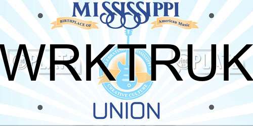 WRKTRUK Mississippi License Plate