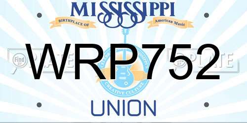 WRP752 Mississippi License Plate