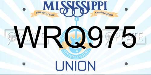 WRQ975 Mississippi License Plate