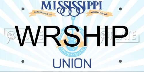 WRSHIP Mississippi License Plate
