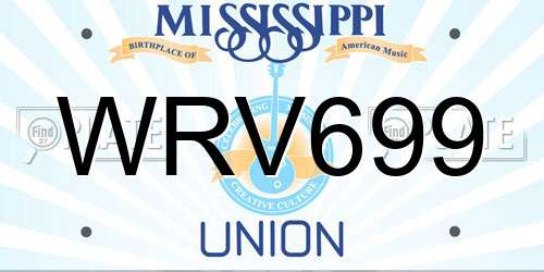 WRV699 Mississippi License Plate