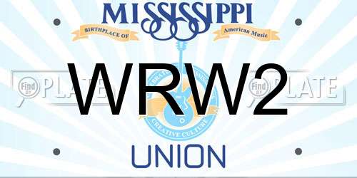WRW2 Mississippi License Plate