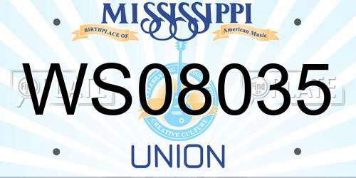 WS08035 Mississippi License Plate