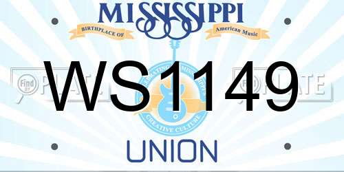 WS1149 Mississippi License Plate