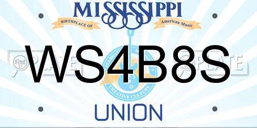 WS4B8S Mississippi License Plate