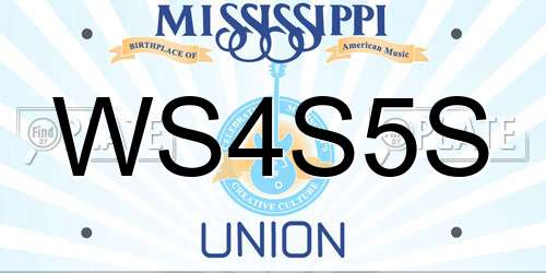 WS4S5S Mississippi License Plate