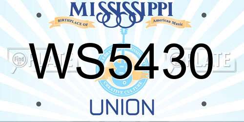 WS5430 Mississippi License Plate