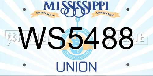 WS5488 Mississippi License Plate