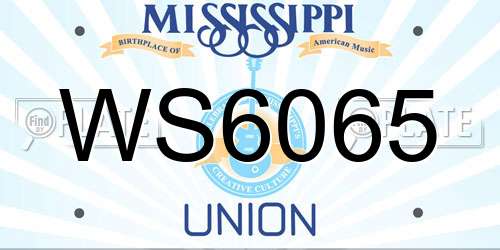 WS6065 Mississippi License Plate