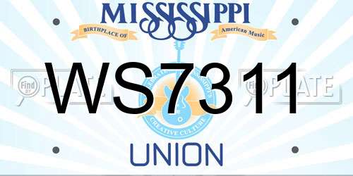 WS7311 Mississippi License Plate