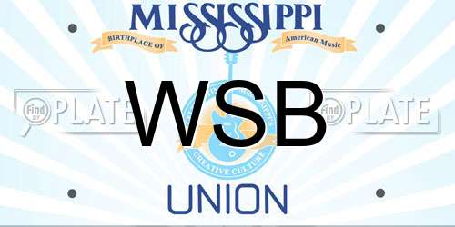 WSB Mississippi License Plate