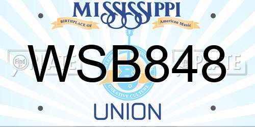 WSB848 Mississippi License Plate