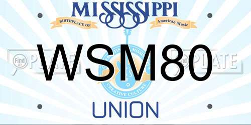WSM80 Mississippi License Plate
