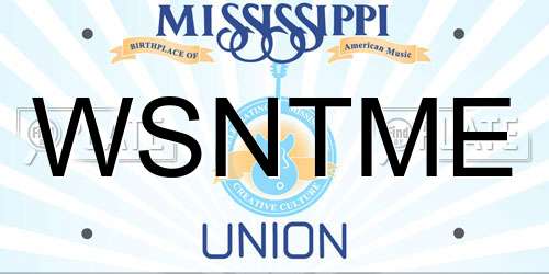 WSNTME Mississippi License Plate