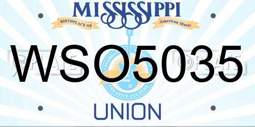WSO5035 Mississippi License Plate