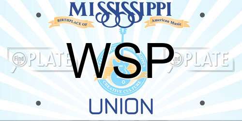 WSP Mississippi License Plate