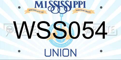 WSS054 Mississippi License Plate