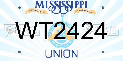 WT2424 Mississippi License Plate